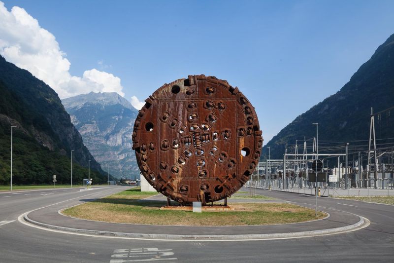  Used cutterhead, Gotthard-Ceneri Base tunnel, Pollegio, Switzerland