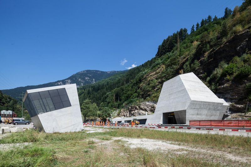 Portal building, Gotthard-Ceneri Base tunnel, Faido, Switzerland